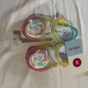 Cat & Jack Kids Water Shoes - Pink and Yellow Unicorn Design